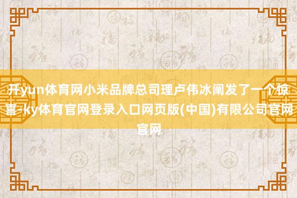 开yun体育网小米品牌总司理卢伟冰阐发了一个惊喜-ky体育官网登录入口网页版(中国)有限公司官网