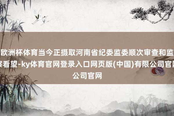 欧洲杯体育当今正摄取河南省纪委监委顺次审查和监察看望-ky体育官网登录入口网页版(中国)有限公司官网