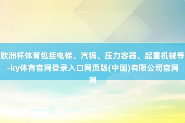 欧洲杯体育包括电梯、汽锅、压力容器、起重机械等-ky体育官网登录入口网页版(中国)有限公司官网
