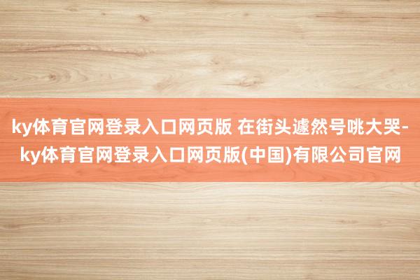 ky体育官网登录入口网页版 在街头遽然号咷大哭-ky体育官网登录入口网页版(中国)有限公司官网