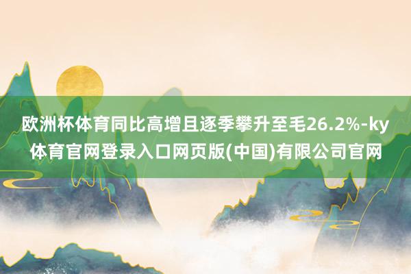 欧洲杯体育同比高增且逐季攀升至毛26.2%-ky体育官网登录入口网页版(中国)有限公司官网