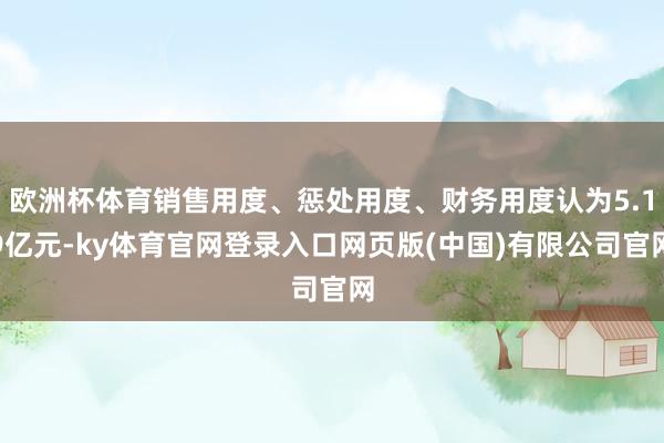 欧洲杯体育销售用度、惩处用度、财务用度认为5.19亿元-ky体育官网登录入口网页版(中国)有限公司官网